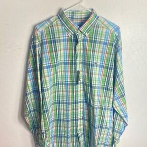 Vineyard Vines Green and Blue Plaid Shirt